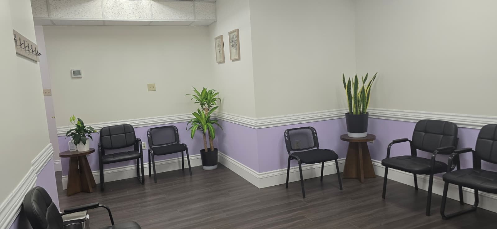 Serene and welcoming clinic waiting area